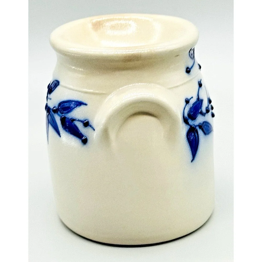 Salmon Falls Pottery Salt Glazed‎ Blueberry Vines Votive Wax Tart Oil Warmer